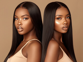 Black women with healthy glowing skin, model, beauty concept © PhotoLuxeStudio