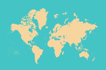 Vintage style big world map