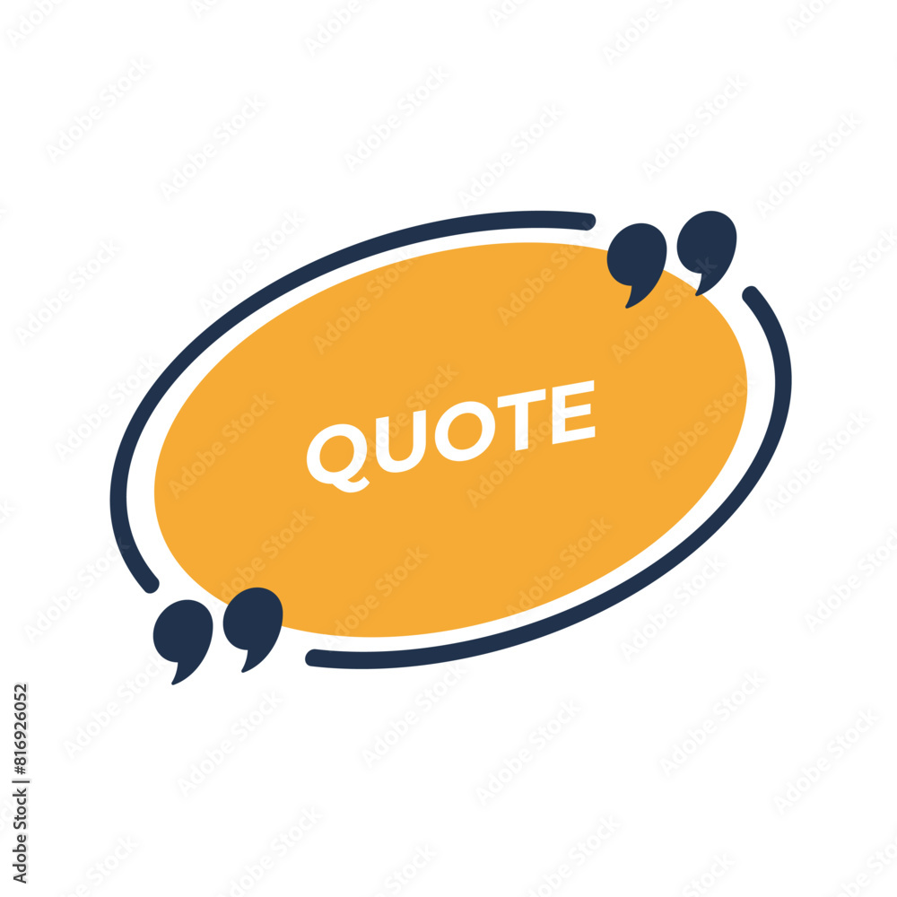 Poster quote frame. oval shape. textbox isolated on white background. vector illustration.