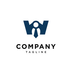 Letter W employee logo icon vector template.eps