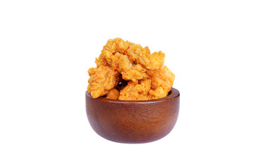 Crispy fried chicken. Food on a white background.