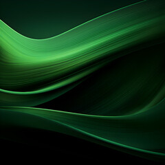 Naklejka premium Dark green abstract textured wavy lines background 