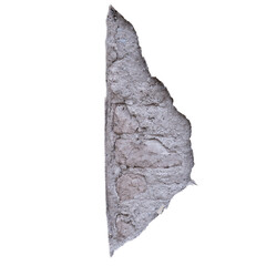 FALLING CONCRETE WALL WITH CRACKS AND EXPOSED BRICKS