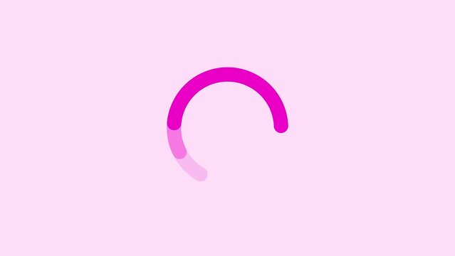 Circle Loading icon loop out animation with bright background.Purple circle loading loop out animation.