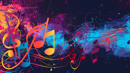 Abstract Classical music hand drawn doodle banner cartoon vector image