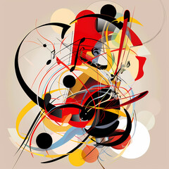 Abstract Classical music hand drawn doodle banner cartoon vector image