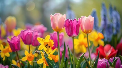 Delight in the sight of blooming flowers carpeting 