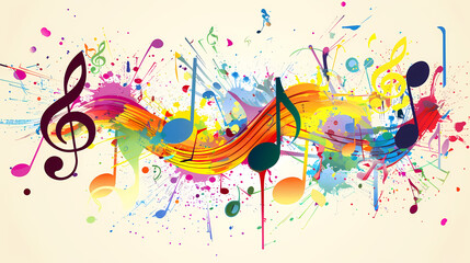Obraz premium Abstract Classical music hand drawn doodle banner cartoon vector image