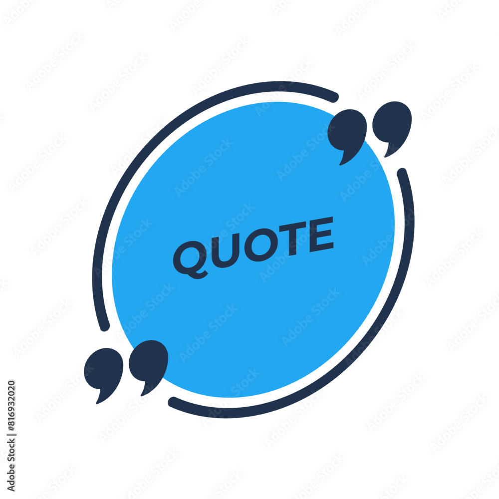 Poster quote frame. round shape. textbox isolated on white background. vector illustration.