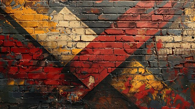 brick wall with a piece of street art that has been featured in a street art guidebook or online gallery, making the artwork accessible to a wider audience.stock image