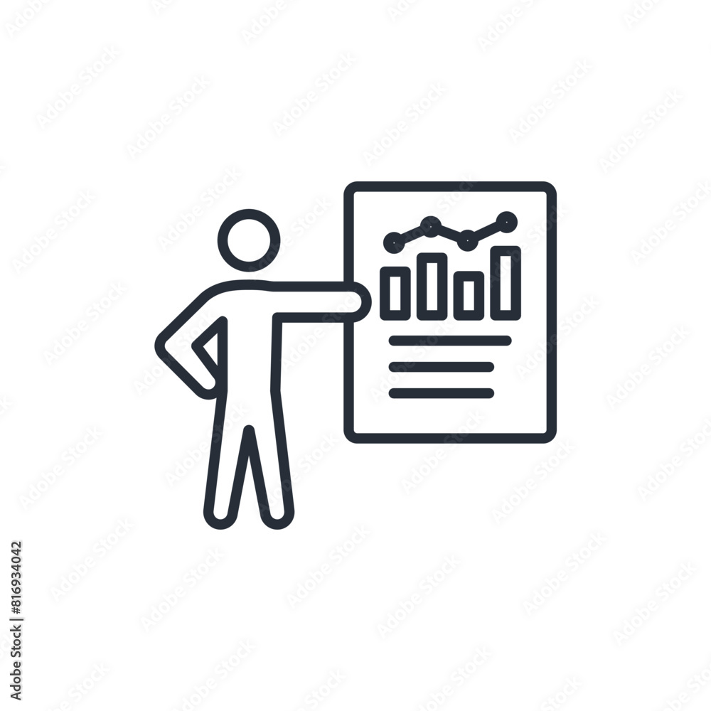 Poster analytics icon. vector.editable stroke.linear style sign for use web design,logo.symbol illustration