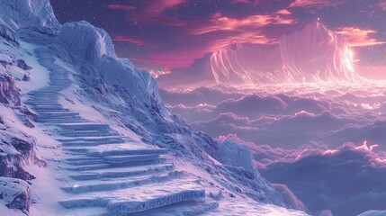 Environment concept, An image of a polar bear stranded on a small, melting ice floe in the Arctic. Illustration image, Minimal Style, Clean and Clear Color,