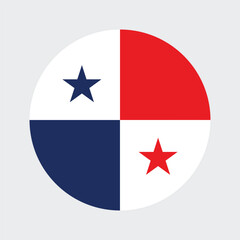 National flag of Panama. Panama Flag. Panama Round flag.
