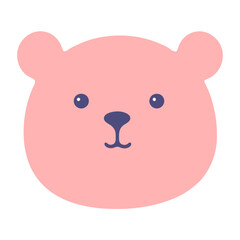 Fototapeta premium A cute pink teddy bear with large eyes and a simple, minimalist design