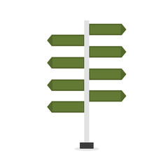 Road sign vector flat illustrations.  blank warning empty signs.