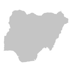 Map of Nigeria in grey color