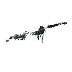 REMAINS AND DEBRIS OF PAINT STAINS ON WALL