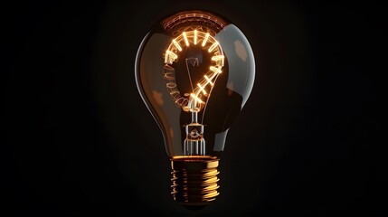 A light bulb with the shape of a question mark glowing and shining brightly against a black background. warm golden glow.
