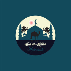 Eid al adha mubarak, islamic card background