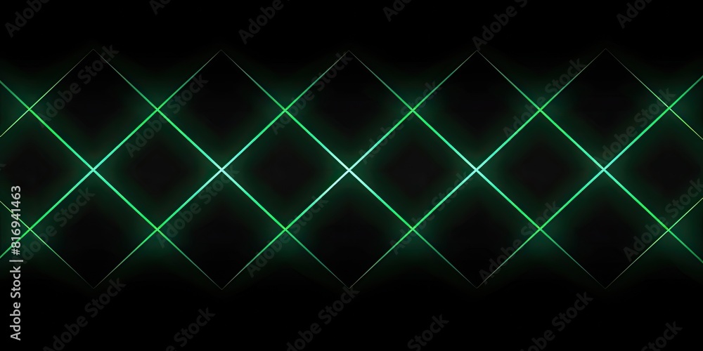 Poster luminous patterns: small green lines on green and black canvas
