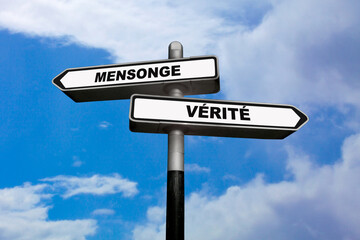 Lie or Truth - French direction signs