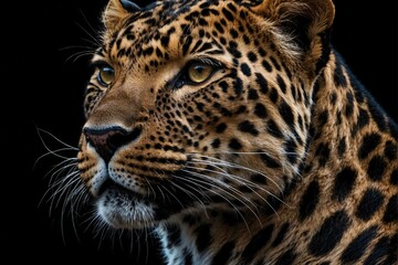 Fototapeta premium close up portrait of a leopard, ai