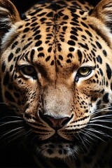 Naklejka premium close up portrait of a leopard, ai