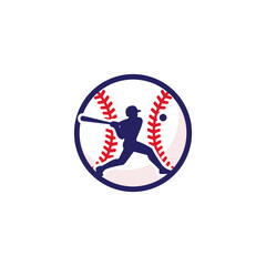 Baseball player logo design. Vector Design Template Elements for Sports club