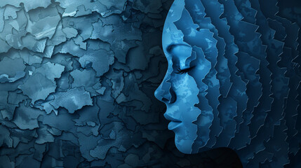 Vivid Depiction of Bipolar Disorder Emotions Blue theme