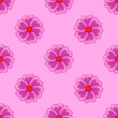 seamless pattern with pink flowers