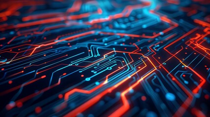 microcircuit track close-up macro micro chip