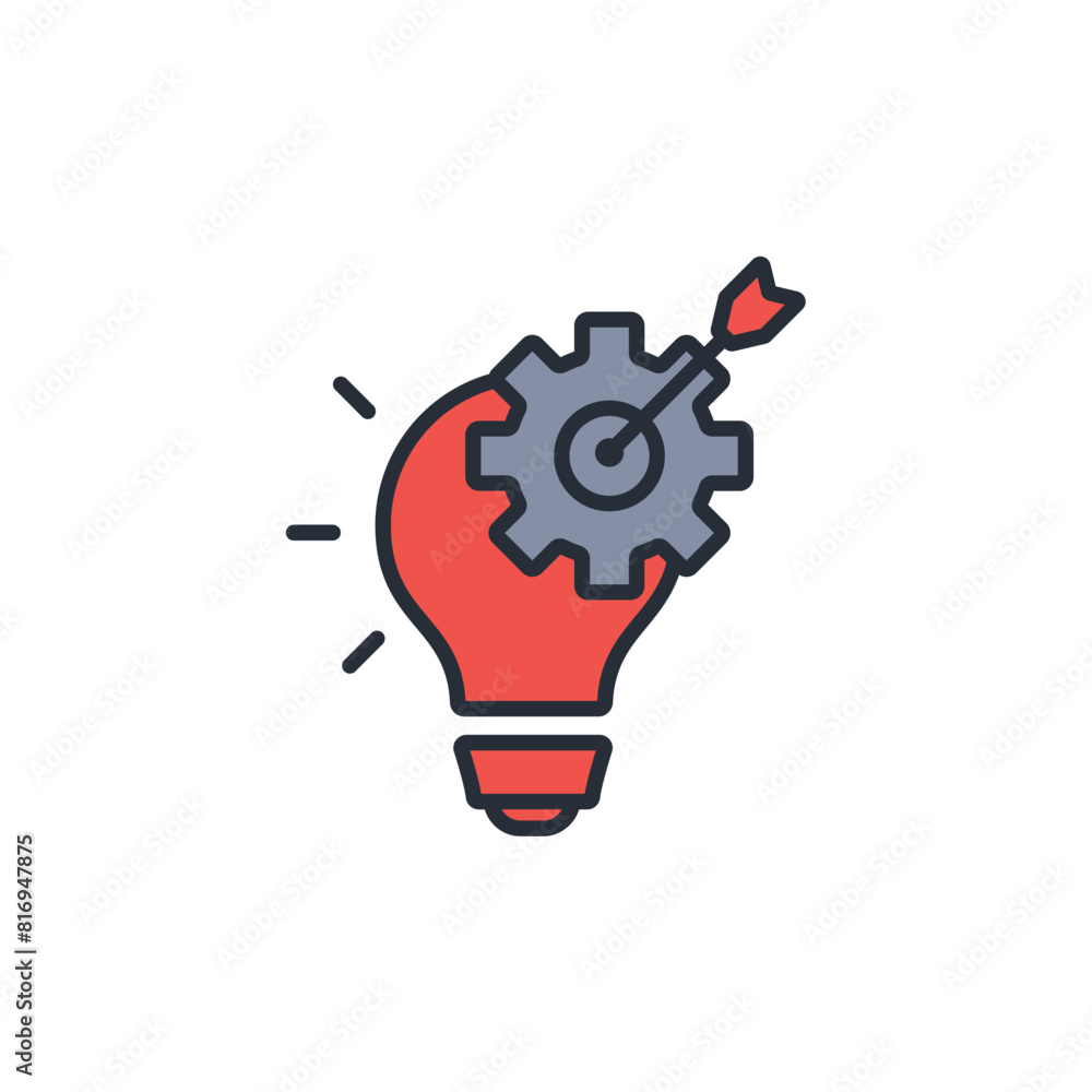 Poster goal setting icon. vector.editable stroke.linear style sign for use web design,logo.symbol illustrat