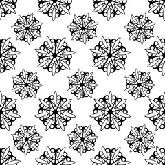 vintage heraldic vector solid seamless pattern with abstract flowers