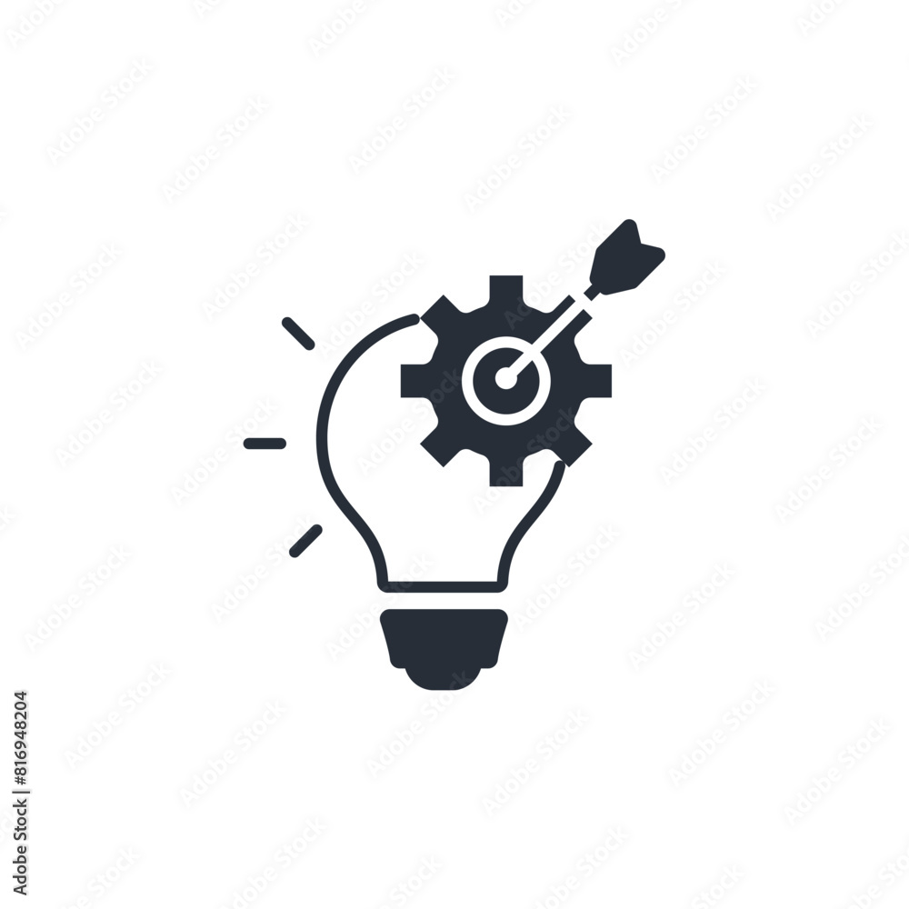 Poster goal setting icon. vector.editable stroke.linear style sign for use web design,logo.symbol illustrat