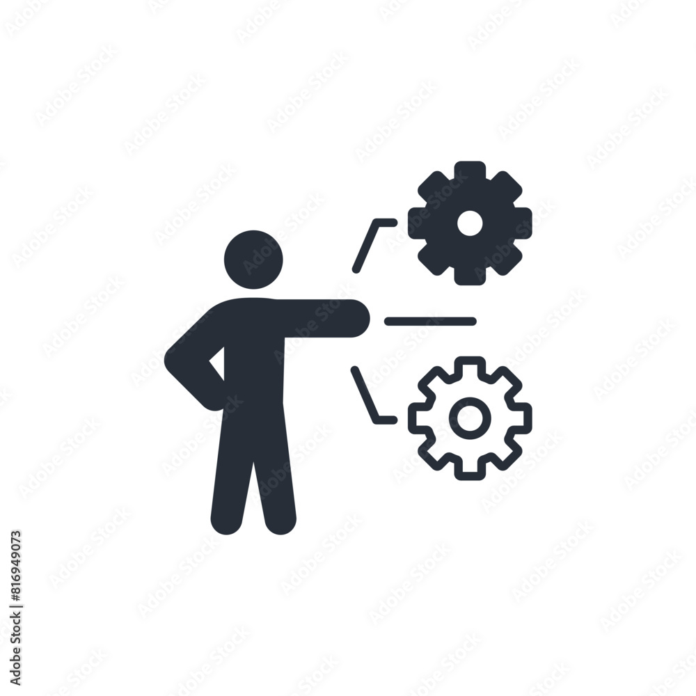 Poster manager icon. vector.editable stroke.linear style sign for use web design,logo.symbol illustration.
