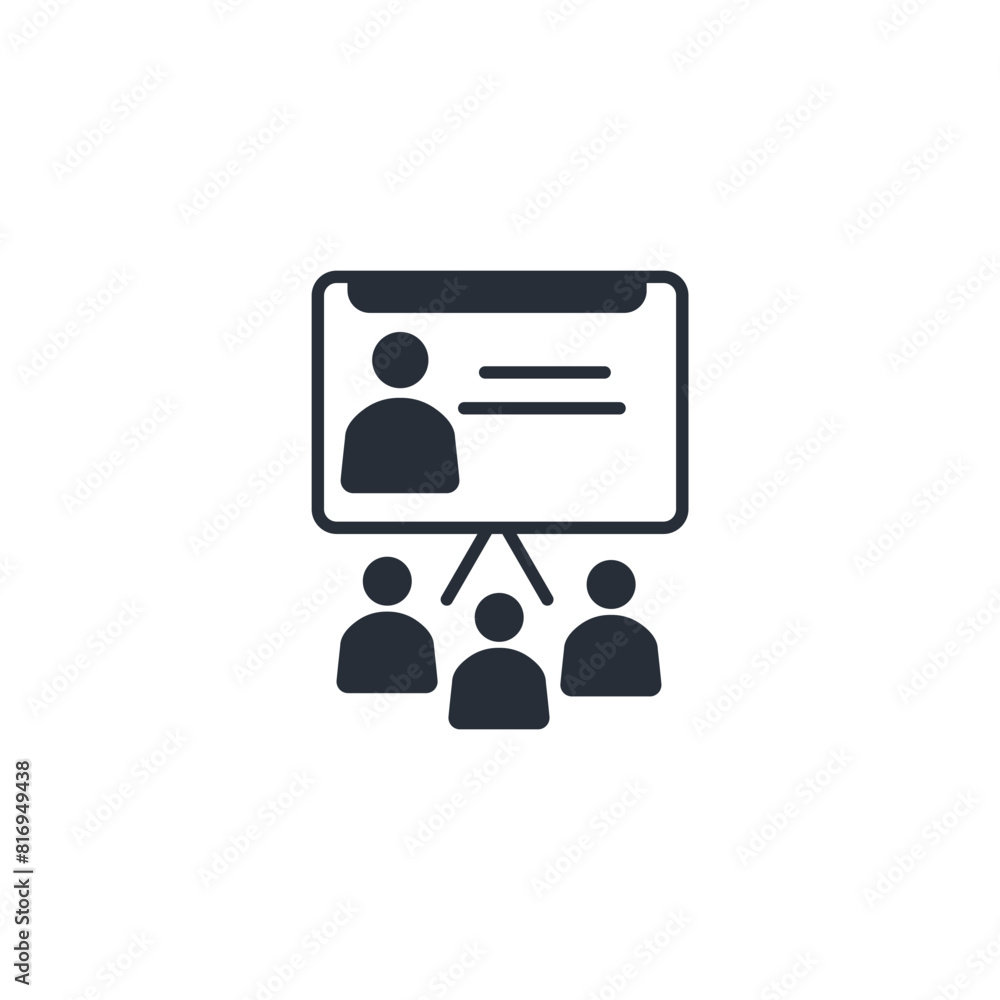 Poster metting icon. vector.editable stroke.linear style sign for use web design,logo.symbol illustration.