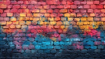 Fototapeta premium brick wall with a piece of street art that has simply brought joy and beauty to people's lives, enriching their everyday experiences and reminding them of the power of art.stock image