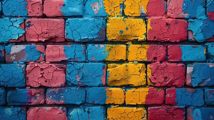Fototapeta premium brick wall with a piece of street art that has simply brought joy and beauty to people's lives, enriching their everyday experiences and reminding them of the power of art.illustration image