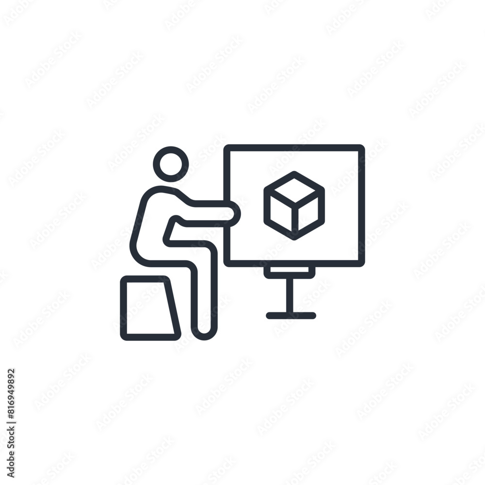 Poster project icon. vector.editable stroke.linear style sign for use web design,logo.symbol illustration.