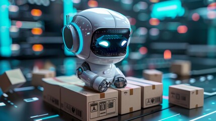 Depict a customer service chatbot assisting clients with shipment tracking and order inquiries, with natural language processing capabilities ensuring seamless communication and problem resolution 