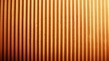 Close-up of a textured, vertical striped wall with an earthy orange hue creating a modern and industrial look.