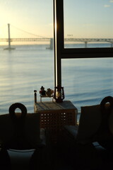 Sunset over the sea in Busan