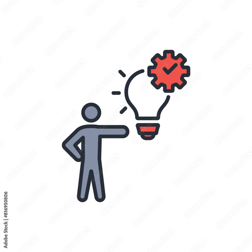 Poster solution icon. vector.editable stroke.linear style sign for use web design,logo.symbol illustration.