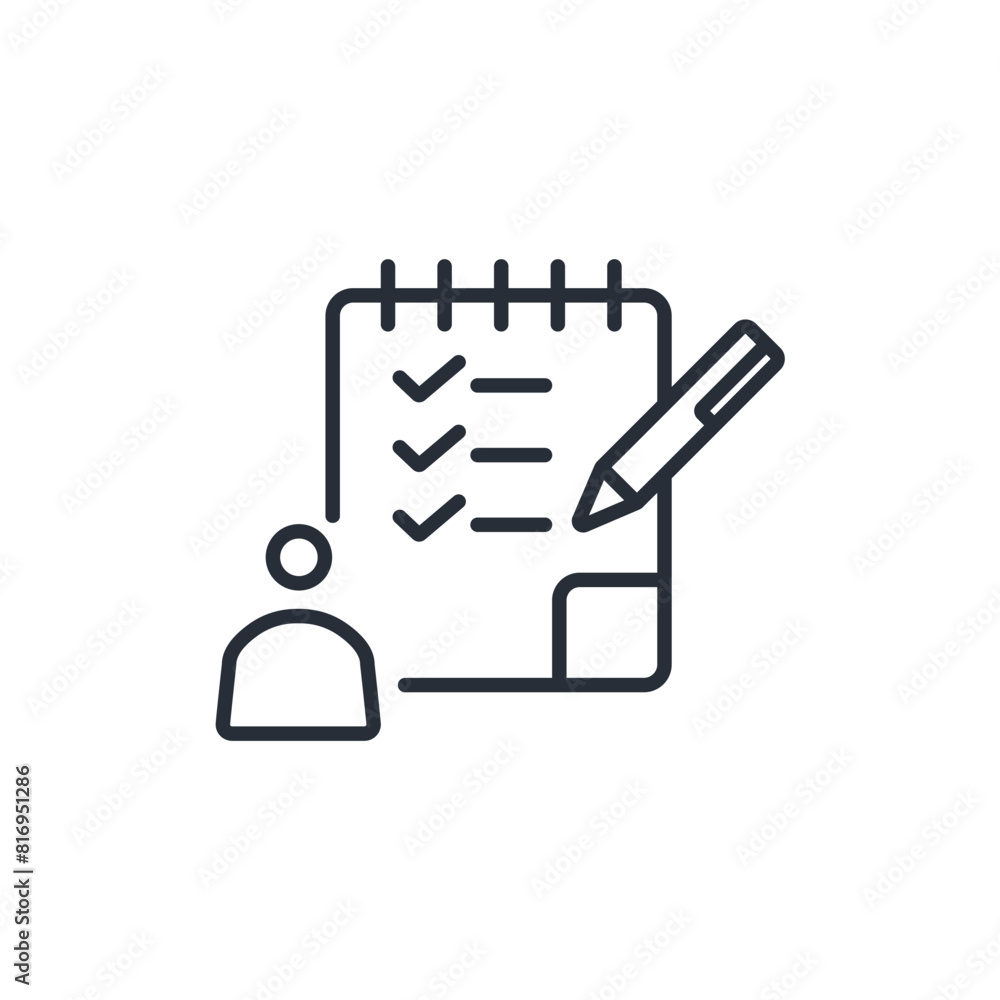 Poster tasks icon. vector.editable stroke.linear style sign for use web design,logo.symbol illustration.