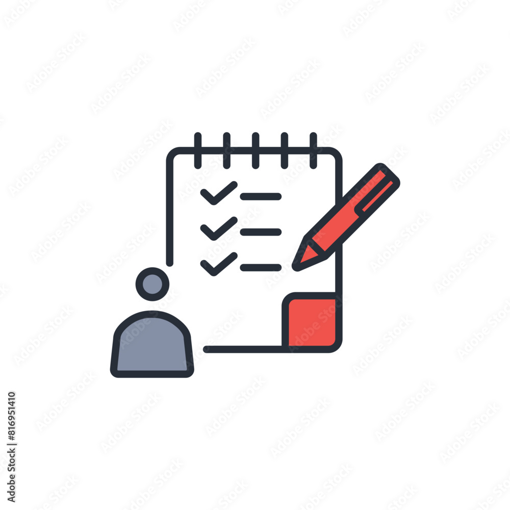 Poster tasks icon. vector.editable stroke.linear style sign for use web design,logo.symbol illustration.
