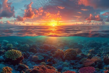 Spectacular marine life split view wallpaper