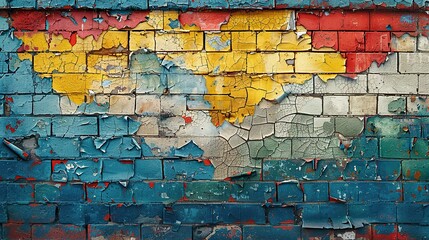 Fototapeta premium brick wall with a piece of street art that has been used to promote environmental awareness and sustainability, highlighting the potential of art to address global challenges.illustration