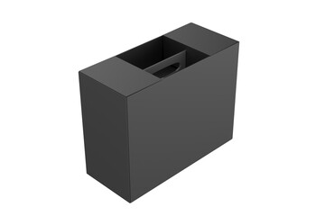 Paper Hard Box Mockup Isolated On White Background. 3d illustration