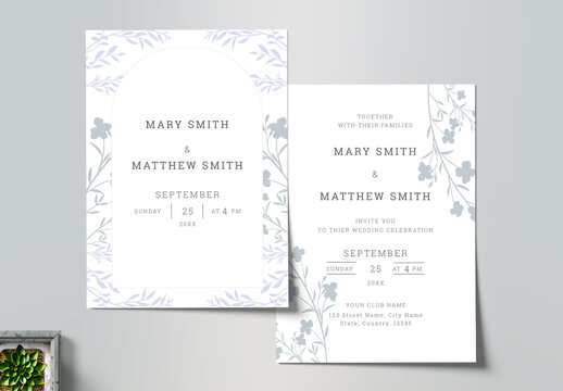 Floral Wedding Invitation Card Template