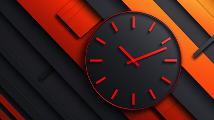 Time Management Modern Colorful Clock on a Minimalistic Background for Deadline Tracking